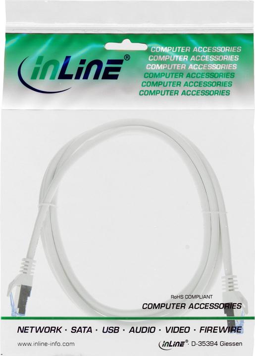 Produktbild InLine Patch-Kabel RJ-45 (M) bis RJ-45 (M) (S/FTP, CAT6a, 2 m)