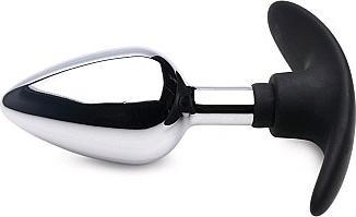 Actual product image Master Series Dark Invader Anal Plug Metal with Silicone Medium