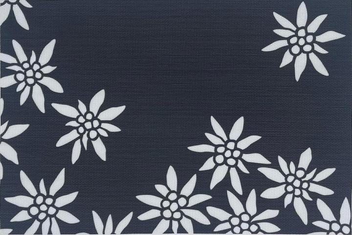 Immagine prodotto Heidi Cheese Line Tischset Edelweiss 45x30 cm schwarz mit weissen Blumen (45 x 30 cm)