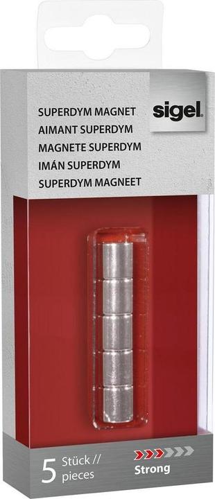 Image du produit Sigel Aimant Néodyme Cylindre 5PCS argent (5 x)