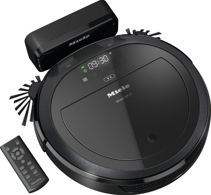 Image du produit Miele Scout RX3 Aspirateur robot Noir Contrôle par application, heure de démarrage programmable (Robot vacuum)
