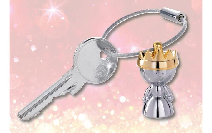 Image du produit Troika LITTLE QUEEN Porte-clés reine avec couronne, gris brillant/or
