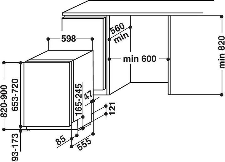 Produktbild Whirlpool Vollintegrierter Geschirrspüler 60 cmE