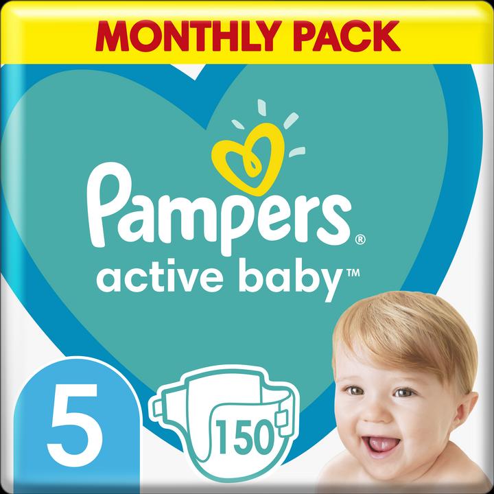 Produktbild Pampers Active Baby (Gr. 5, Monatsbox, 150 Stück)