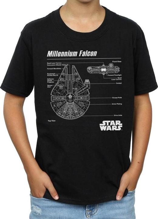 Produktbild Star Wars Millennium Falcon Blueprint TShirt Jungen (140, 146)