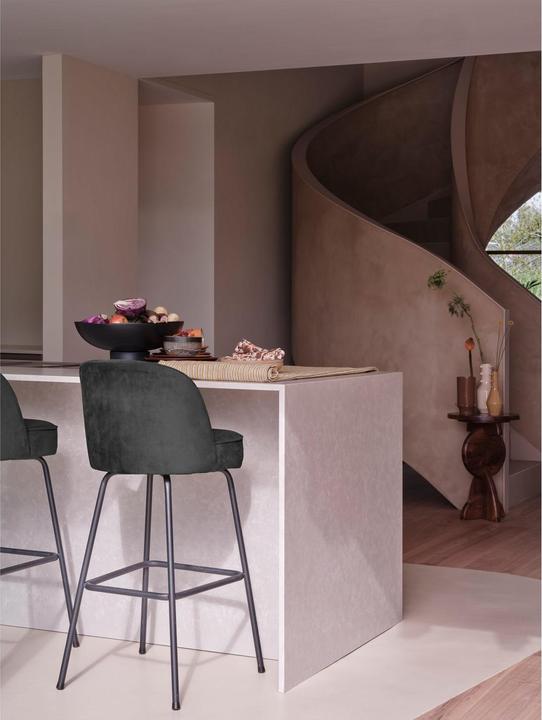 Productafbeelding BePureHome Barkruk Vogue H80 Fluweel zwart