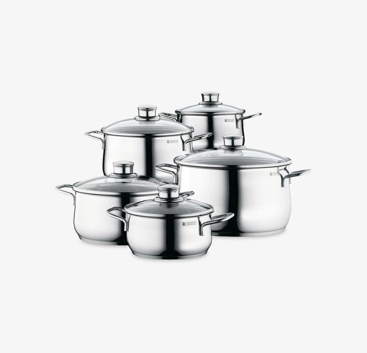 Produktbild WMF Topfset Induktion Kochtopfset 5tlg Glasdeckel Diadem Plus Edelstahl (16 cm, Pfannenset + Topfset)