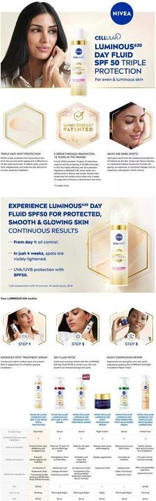 Image du produit NIVEA Cellular Luminous630 (40 ml, Crème de jour, SPF 50)