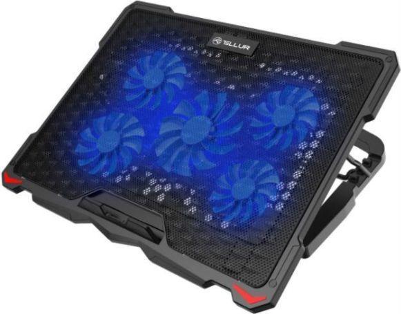 Produktbild Tellur Cooling pad Basic 17, 5 fans, LED, juodas