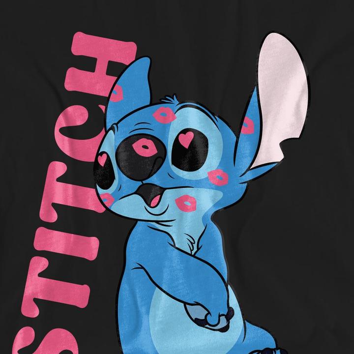 Actual product image Lilo & Stitch Unisex Adult Covered In Kisses T-Shirt (L)