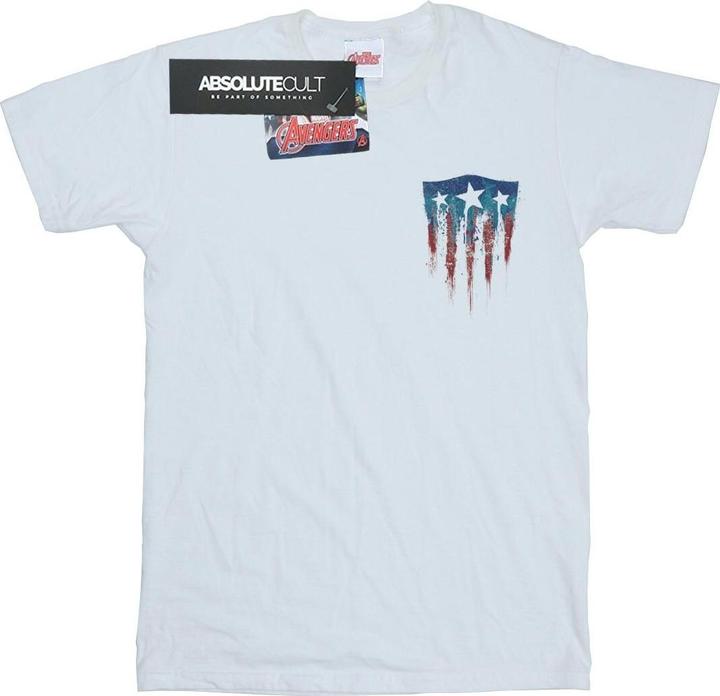 Captain America Splatter Schild Faux Tasche TShirt (S)
