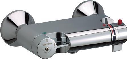 Produktbild FM Mattsson DAMIXA TMC Thermostatbatterie mit Brauseabgang 1/2" unten und exklusiven Armaturen und Rosetten