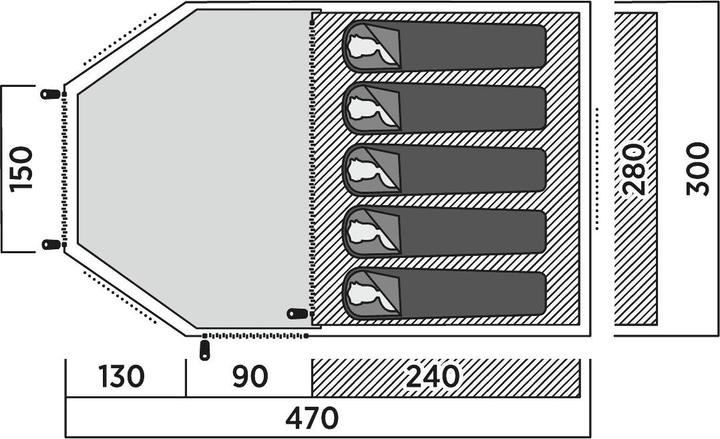 Image du produit Easy Camp Tente Eclipse 500 (Tente igloo, 8.80 kg, 5 personnes)