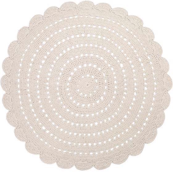 Nattiot Tapis au crochet Alma Ecru (150 x 150 cm)