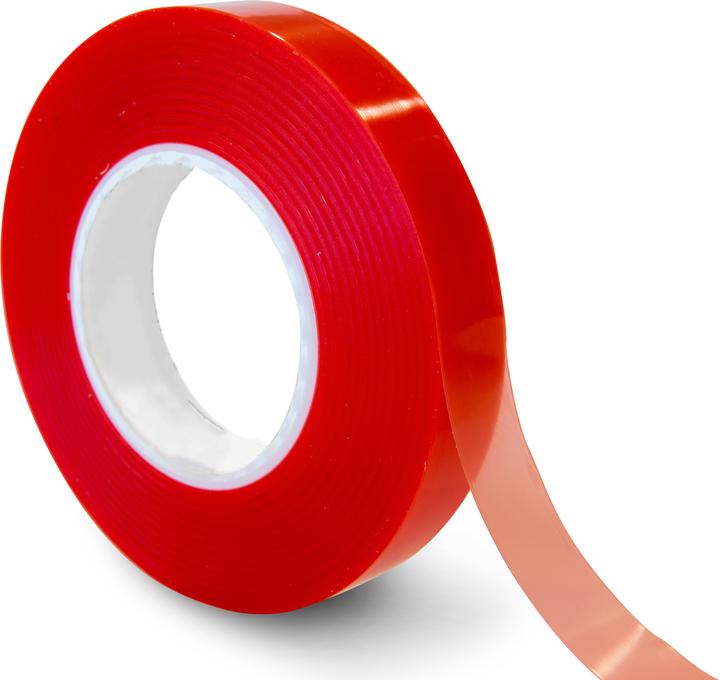 Rs Pro F40 Plastic double-sided tape, Red, Thickness 0.2mm, 20mm x 50m (20 mm)