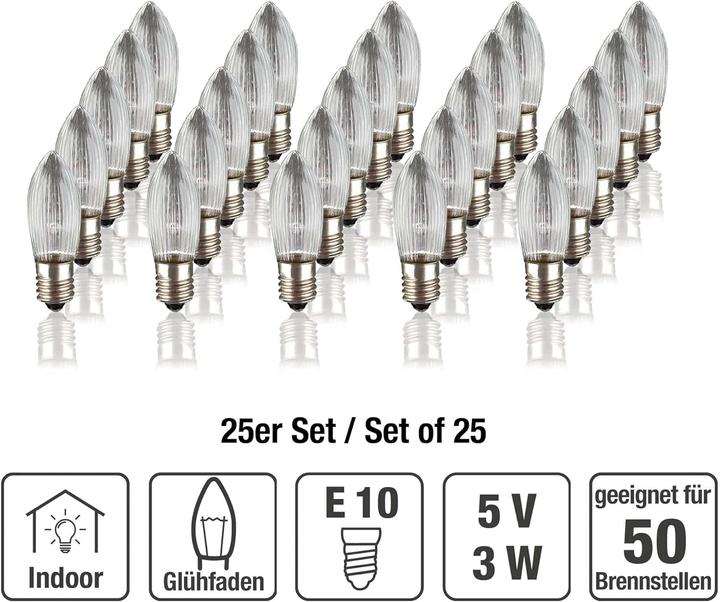 Produktbild Hellum Riffelkerze (E10, 3 W, 22 lm, 25 x)
