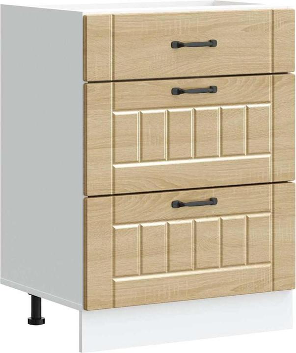Produktbild VidaXL Küchen-Unterschrank Lucca Sonoma-Eiche Holzwerkstoff Spülenunterschrank (60 x 46 x 81.5 cm)