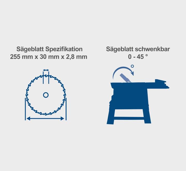 Produktbild Scheppach HS105 Tischkreissäge 230V 50Hz 2000W - 255mm