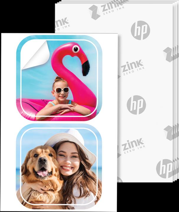 Actual product image HP Zink Paper Sprocket Luna 30-pack 2x3 Pre-cut 1.3x1.3 sticker (HPIZ2X330C)