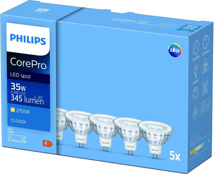 Actual product image Philips Professional CorePro (GU5.3, 4.40 W, 345 lm, 5 x, F)