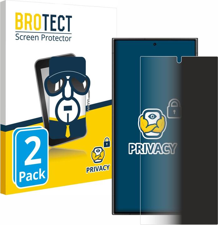 Image du produit BROTECT Film anti-regards Anti-Spy Privacy Film de protection contre la lumière bleue (2 pièce(s), Samsung Galaxy S24 Ultra)