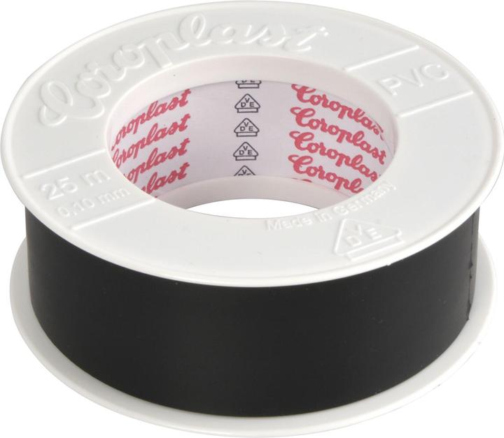 Coroplast Isolierband (Klebeband) schwarz 0,10x30mm mit VDE-Prüfzeichen 25 Meter (30 mm)