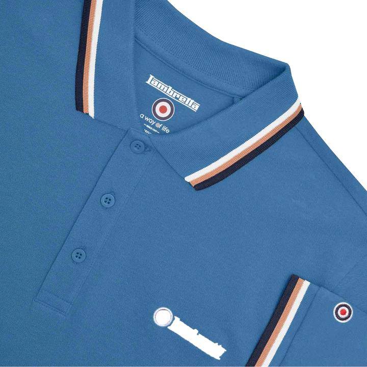 Actual product image Lambretta Mens SS25 Triple Tipped Big & Tall Polo Shirt (5XL)