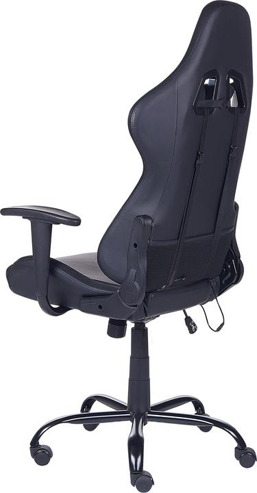 Actual product image Beliani Office chair imitation leather black with LED lighting GLEAM