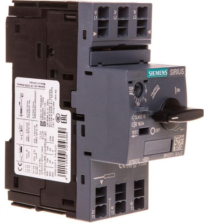 Immagine prodotto Siemens Interruttore di protezione del motore 12,5A a 3 poli