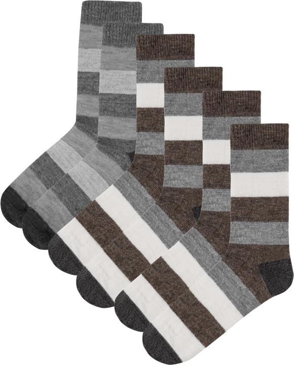 Immagine prodotto Normani 6 paia di calzini di alpaca a righe larghe (confezione da 6, 39 - 42)