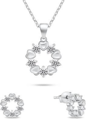 Produktbild Brilio Silver - Delicate silver jewelry set with zircons SET239W (earrings. necklace)