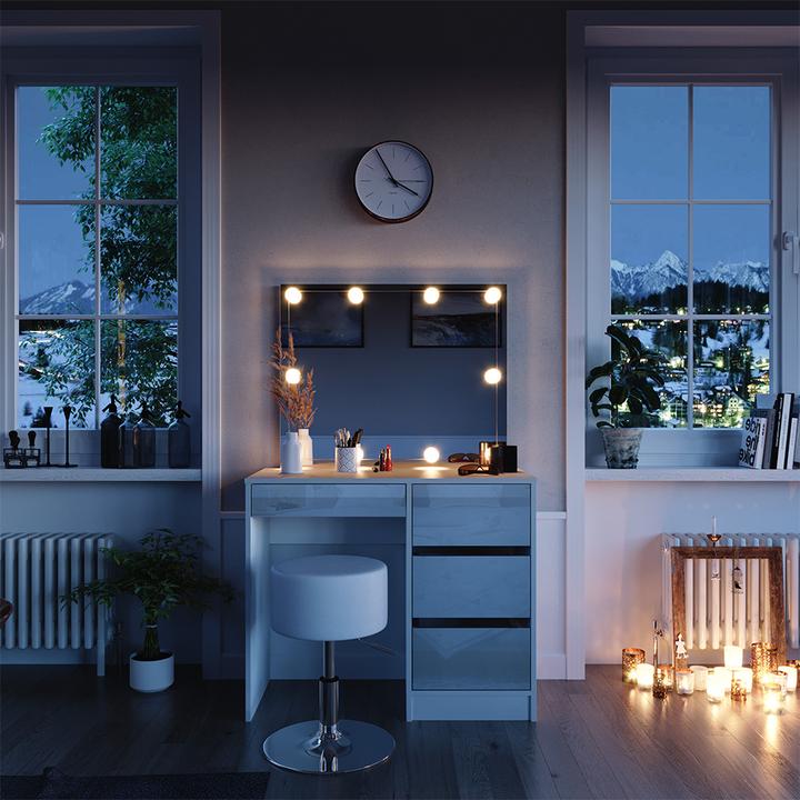 Actual product image Vicco Sherry with stool and lighting (90 x 40 x 75 cm)