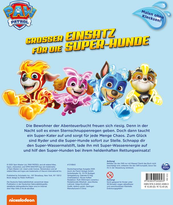 Produktbild Panini PAW Patrol: Grosser Einsatz für die Super-Hunde - Wassermalspass
