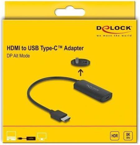 Image du produit Delock Adaptateur HDMI-A mâle vers USB Type-C™ femelle (DP Alt Mode) 8K (HDMI, 16.50 cm)