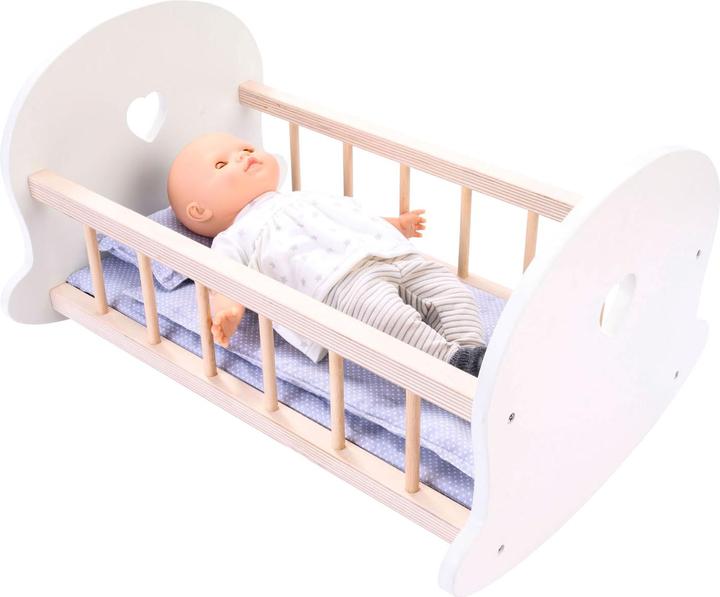 Produktbild Engelhart Puppenbett Schaukelwiege, Grau/Weiss