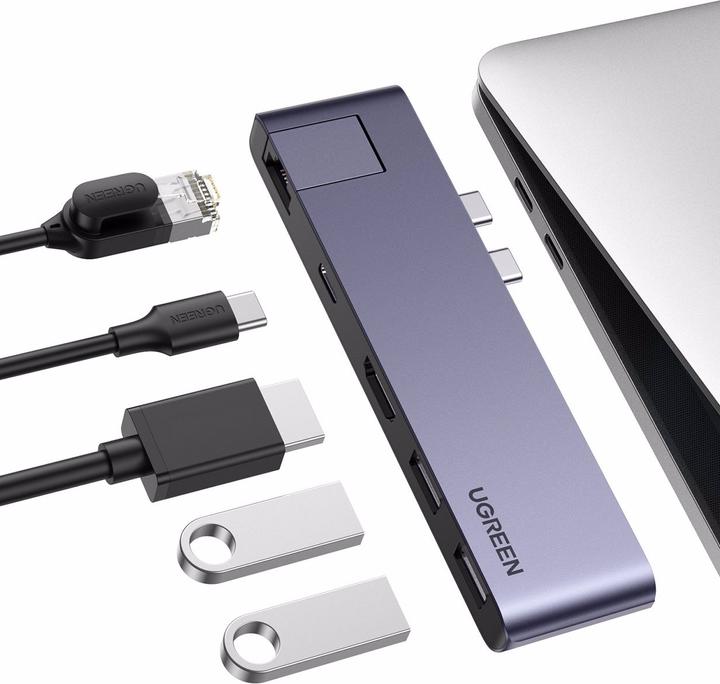 Produktbild Ugreen Dual USB-C Hub (USB-C, 5 Ports)