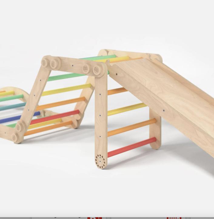 Actual product image Montessori Maxi climbing frame - Set XXL with slide- Hell ® by Busy Kids