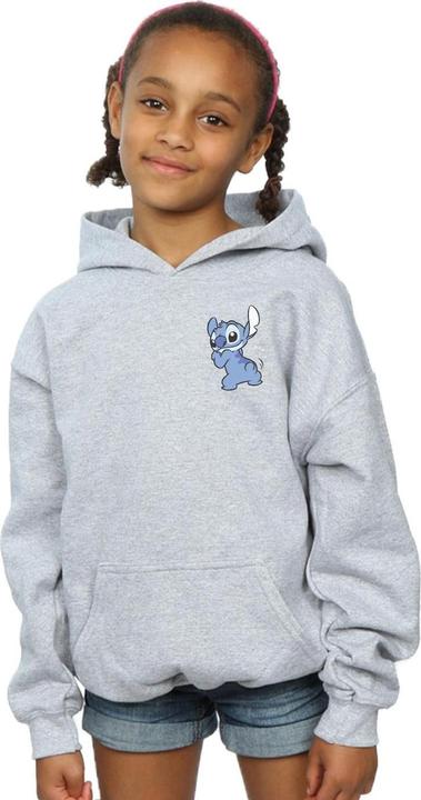 Actual product image Disney Girls Lilo And Stitch Stitch Backside Breast Print Hoodie (140, 146)