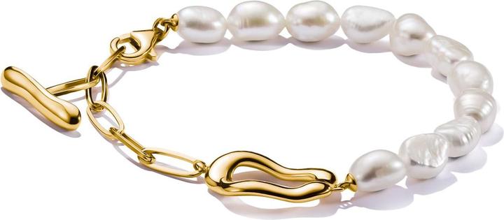 Produktbild Thomas Sabo Perlenarmband Natural Beauty vergoldet (19 cm, Süsswasserzuchtperle, Sterling Silber 925)