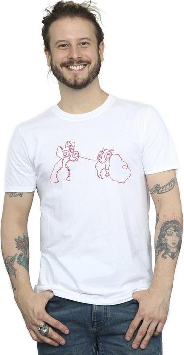 Image du produit Disney - T-shirt LADY AND THE TRAMP SPAGHETTI OUTLINE - Homme (L)