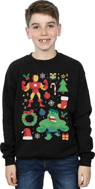 Image du produit - Sweat IRON MAN AND HULK CHRISTMAS DAY - Garçon (140, 146)