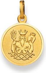 Actual product image Natsumi Schmuck Pendant Zodiac Aquarius Gold 18K/750 Round with Angel (750/18 K Yellow gold)