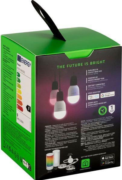 Produktbild Razer Aether Smart-Glühbirne (E27) - RGB-LED-Glühbirne für Smart Homes (E27, E26, 9 W, 800 lm, 1 x, F)