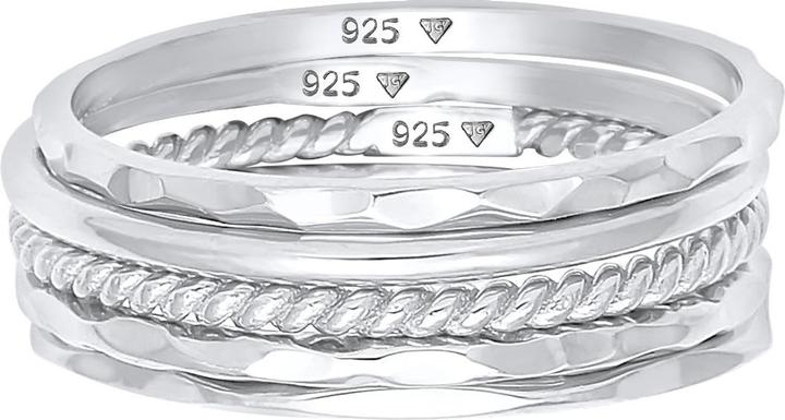 Actual product image Elli Band Ring, Geo, Ring Set (54, 925 Silver)
