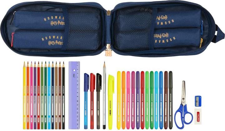 Actual product image Backpack with pencil cases Magical Brown Navy Blue (12 x 23 x 5 cm) (33 pieces)