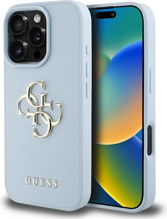 Produktbild Guess Hardcase PU Grained Big 4G and Classic Logo Case for iPhone 16 Pro 6,3" Blue (Apple iPhone 16 Pro)