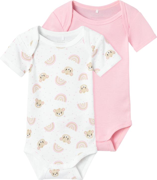 Name it Kurzarm-Body Pink Teddy 2er Set Gr. 80 (80)