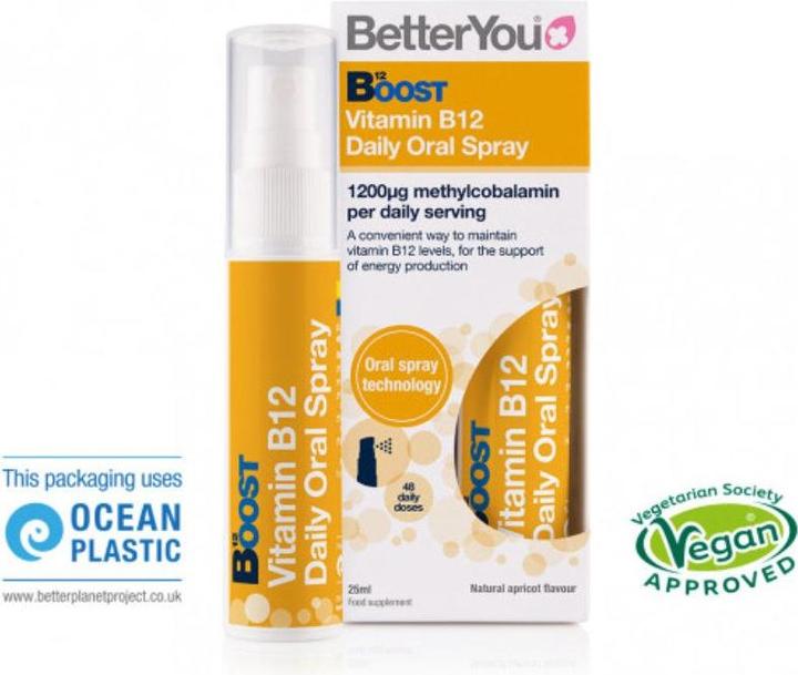 Immagine prodotto Betteryou Vitamina B12 Daily Oral Spray gusto albicocca (1 Pezzo/i, Getto vaporizzato)