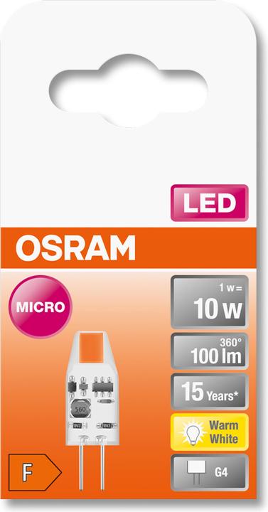 Produktbild Osram Led Pin Micro (G4, 1 W, 100 lm, 1 x, F)