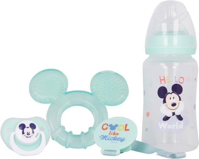 Actual product image Disney Baby set (bottle with teat 240 ml, anatomical teat, teether, teether holder) (Cool) (1 x)